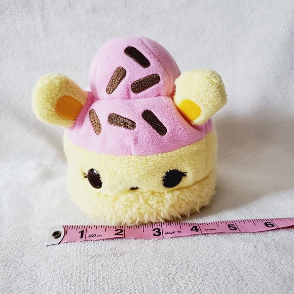 LNew-Cute Num Noms Cupcake Yellow Bear with Pink Frosting 5"×5" Stuffed Animal - Picture 5 of 9